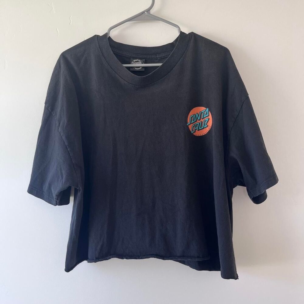 Santa-cruz Women's Black and Grey Crop-top